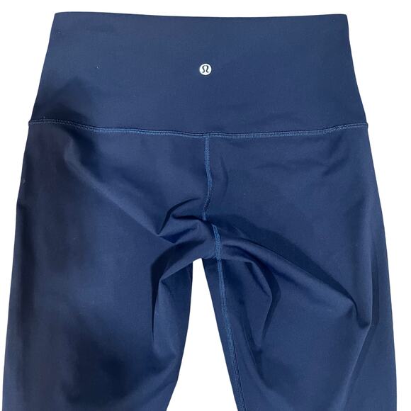 Lululemon Wunder Under Crop Leggings 23"' Scallop Full-On Luxtreme Blue Sz 8 - Picture 6 of 10